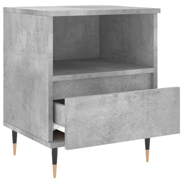 sengebord 40x35x50 cm konstrueret træ betongrå