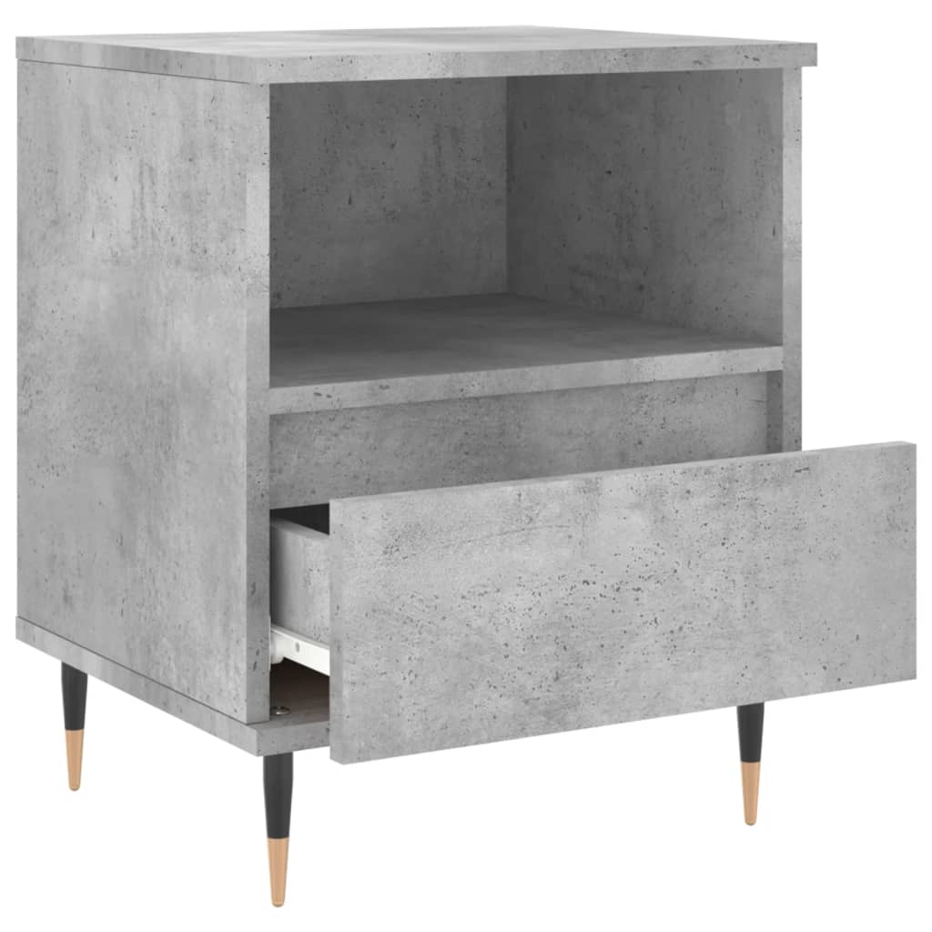 sengeborde 2 stk. 40x35x50 cm konstrueret træ betongrå