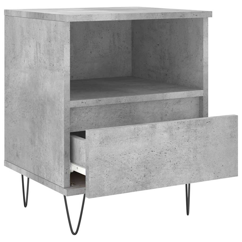 sengebord 40x35x50 cm konstrueret træ betongrå