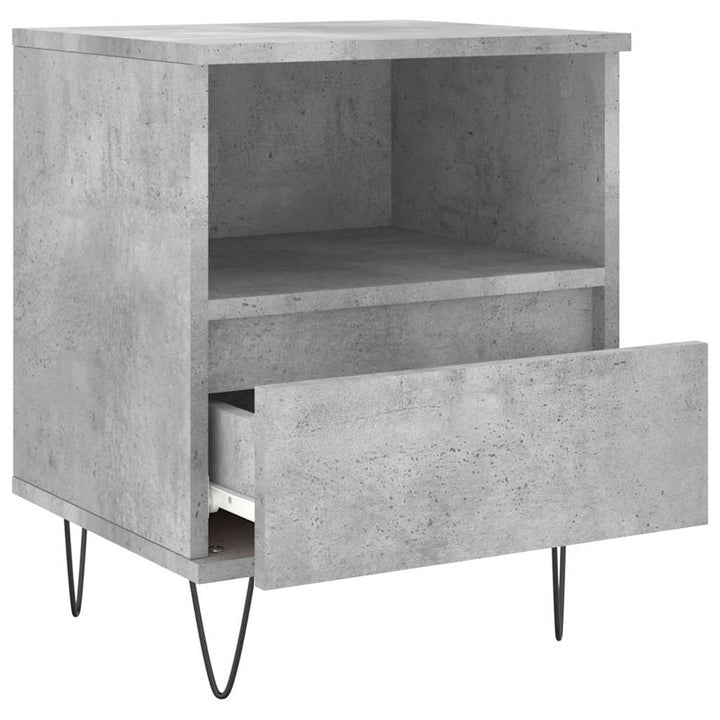 sengebord 40x35x50 cm konstrueret træ betongrå