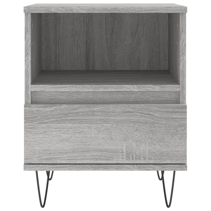 sengeborde 2 stk. 40x35x50 cm konstrueret træ grå sonoma-eg
