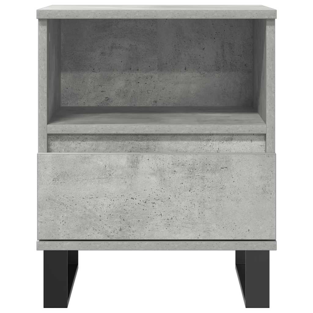 sengebord 40x35x50 cm konstrueret træ betongrå