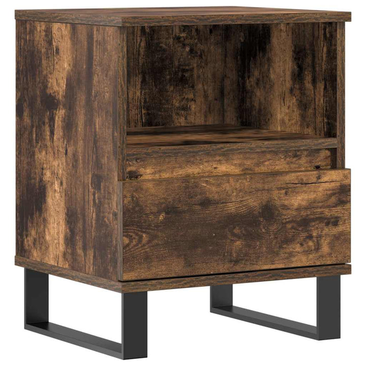 sengebord 40x35x50 cm konstrueret træ røget egetræsfarve
