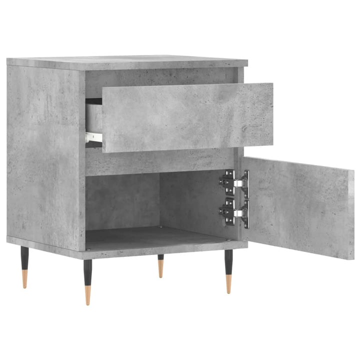 sengebord 40x35x50 cm konstrueret træ betongrå