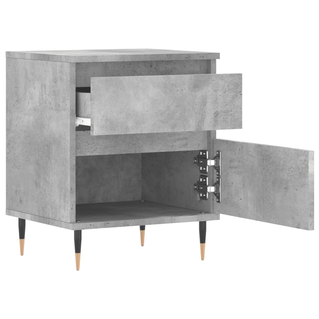 sengeborde 2 stk. 40x35x50 cm konstrueret træ betongrå
