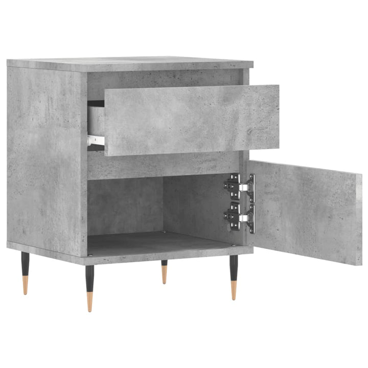 sengeborde 2 stk. 40x35x50 cm konstrueret træ betongrå