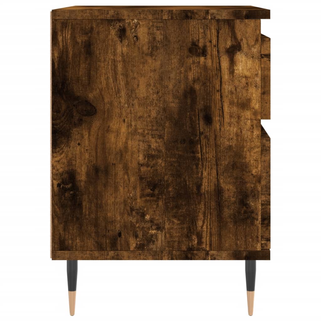 sengebord 40x35x50 cm konstrueret træ røget egetræsfarve