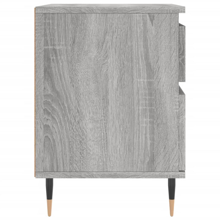 sengeborde 2 stk. 40x35x50 cm konstrueret træ grå sonoma-eg