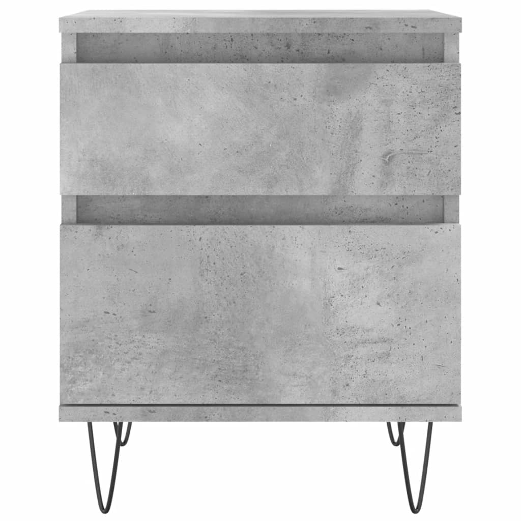 sengeborde 2 stk. 40x35x50 cm konstrueret træ betongrå