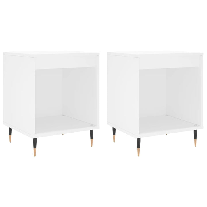 sengeborde 2 stk. 40x35x50 cm konstrueret træ hvid