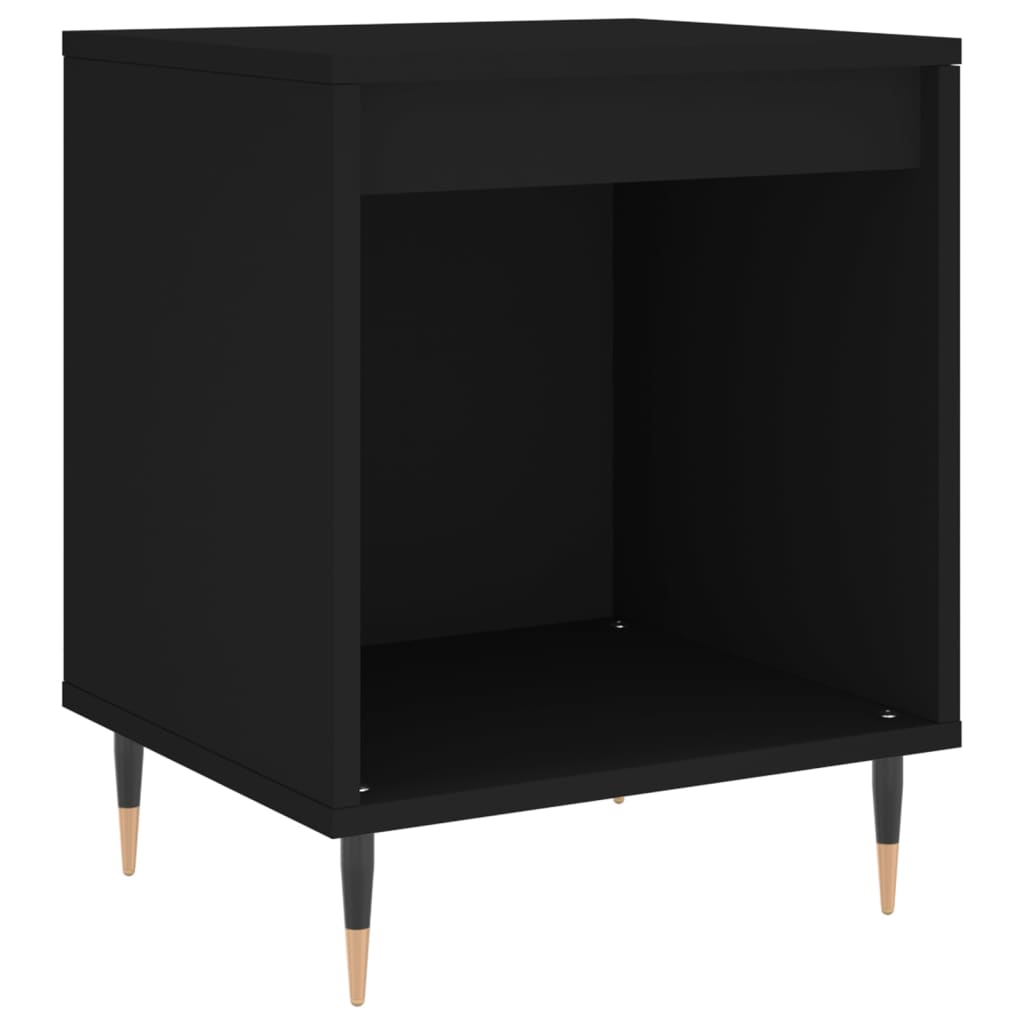 sengeborde 2 stk. 40x35x50 cm konstrueret træ sort