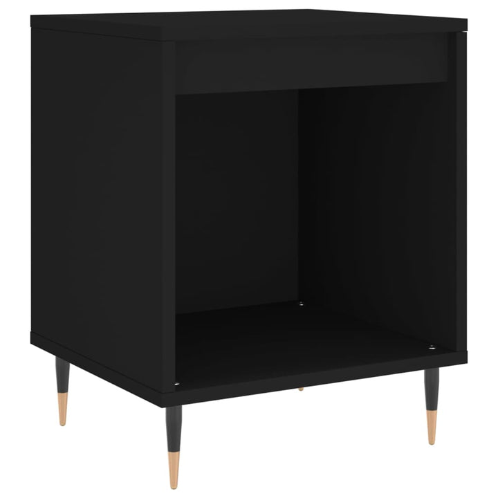 sengeborde 2 stk. 40x35x50 cm konstrueret træ sort