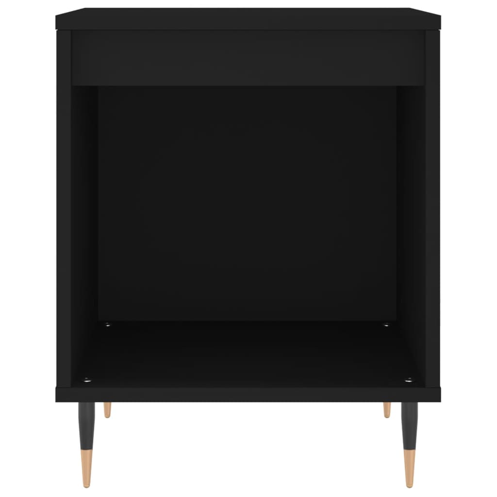 sengeborde 2 stk. 40x35x50 cm konstrueret træ sort