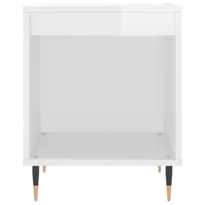 sengeskabe 2 stk. 40x35x50 cm konstrueret træ hvid højglans