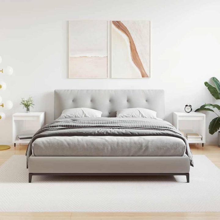 sengeskabe 2 stk. 40x35x50 cm konstrueret træ hvid højglans
