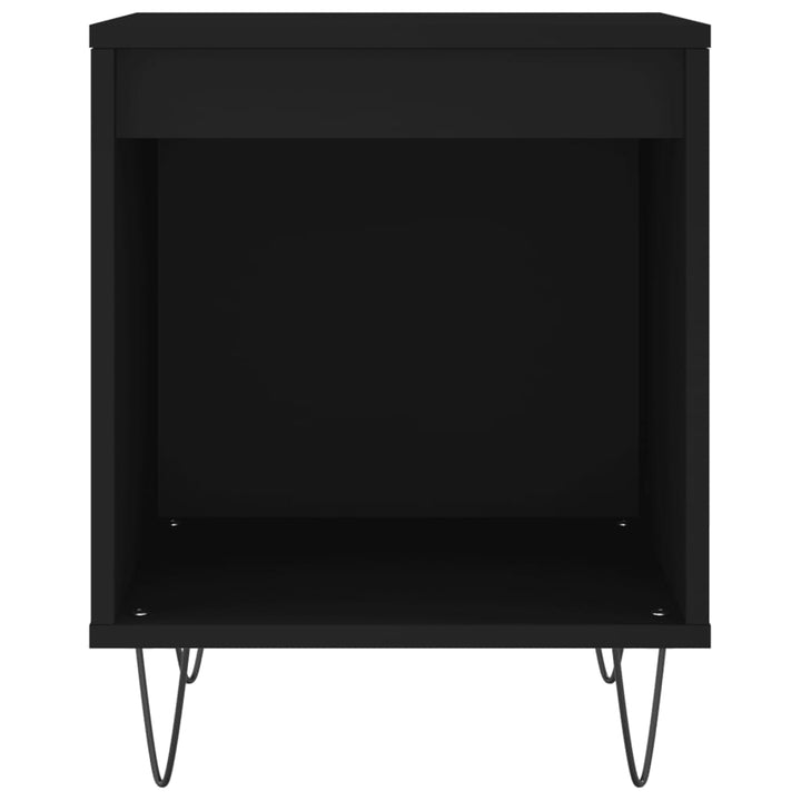 sengeborde 2 stk. 40x35x50 cm konstrueret træ sort