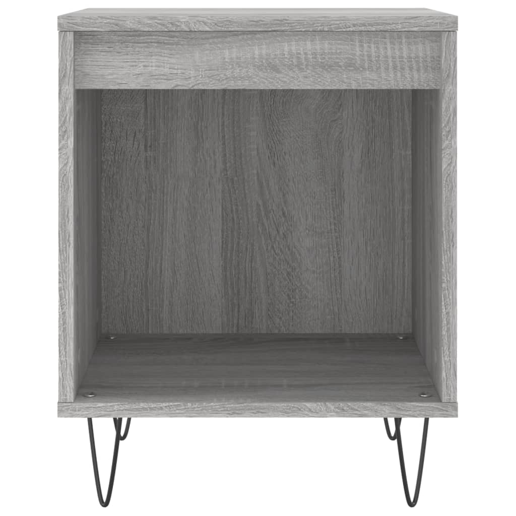 sengeborde 2 stk. 40x35x50 cm konstrueret træ grå sonoma-eg