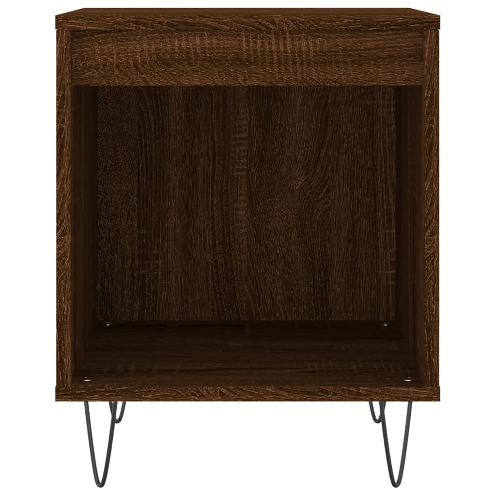 sengebord 40x35x50 cm konstrueret træ brun egetræsfarve