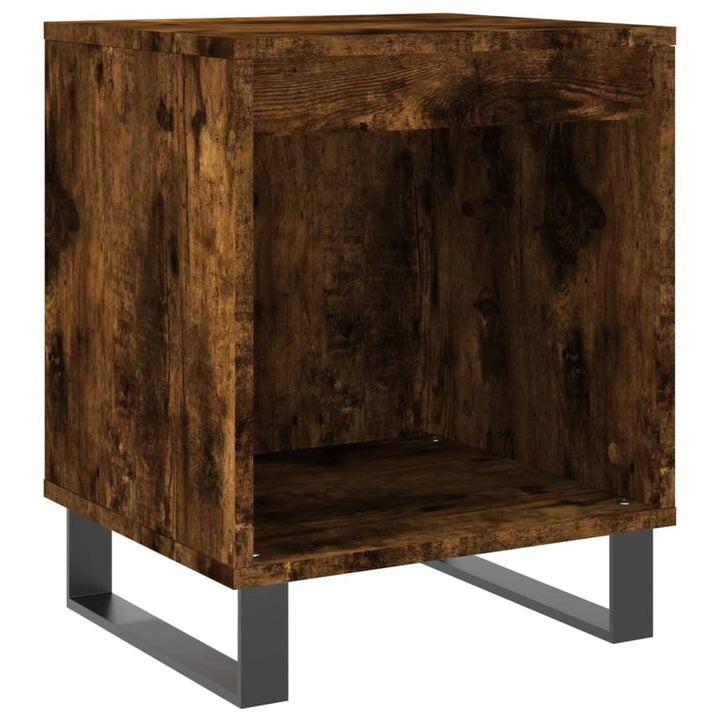sengeborde 2 stk. 40x35x50 cm konstrueret træ røget egetræ