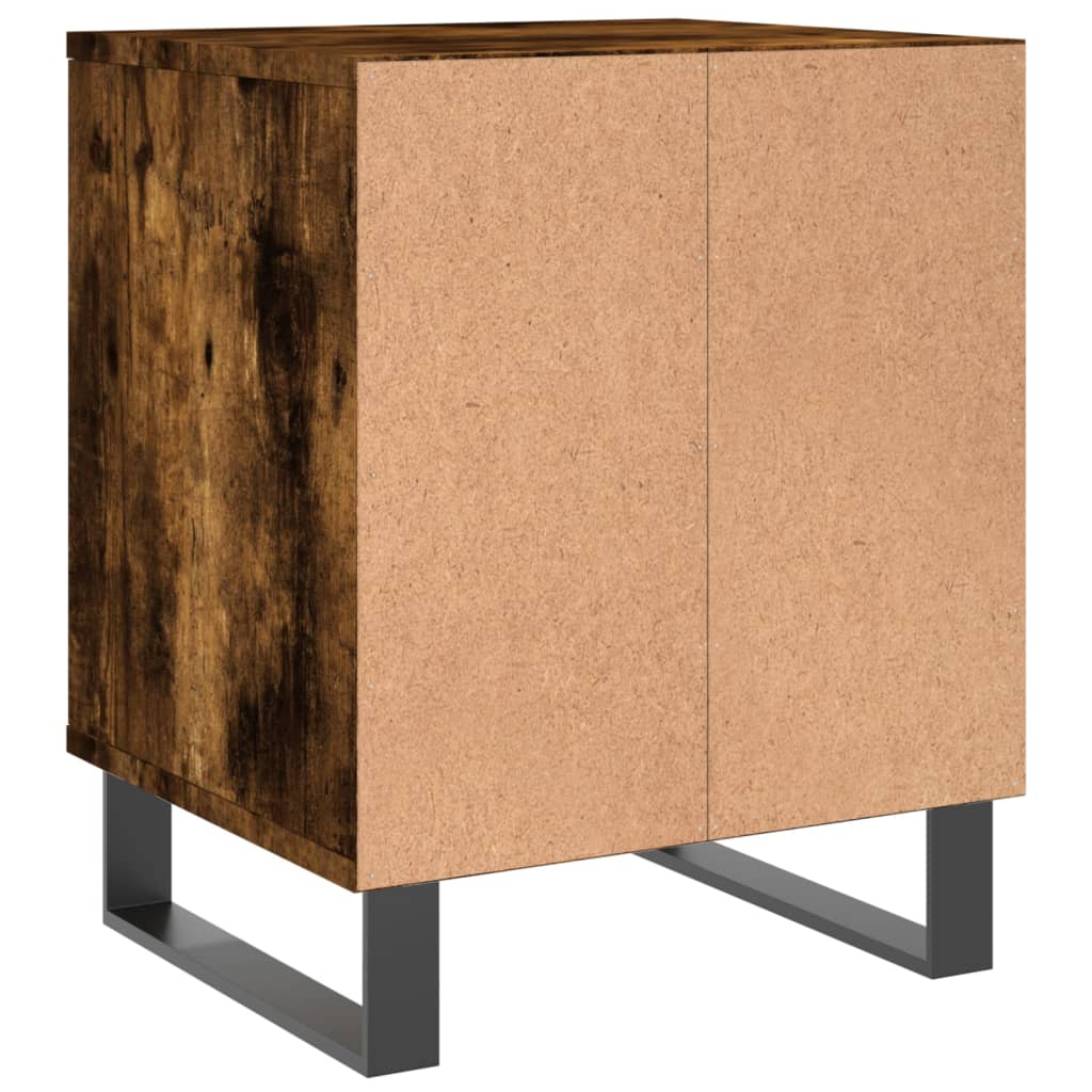 sengeborde 2 stk. 40x35x50 cm konstrueret træ røget egetræ