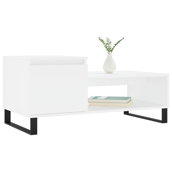 sofabord 100x50x45 cm konstrueret træ hvid