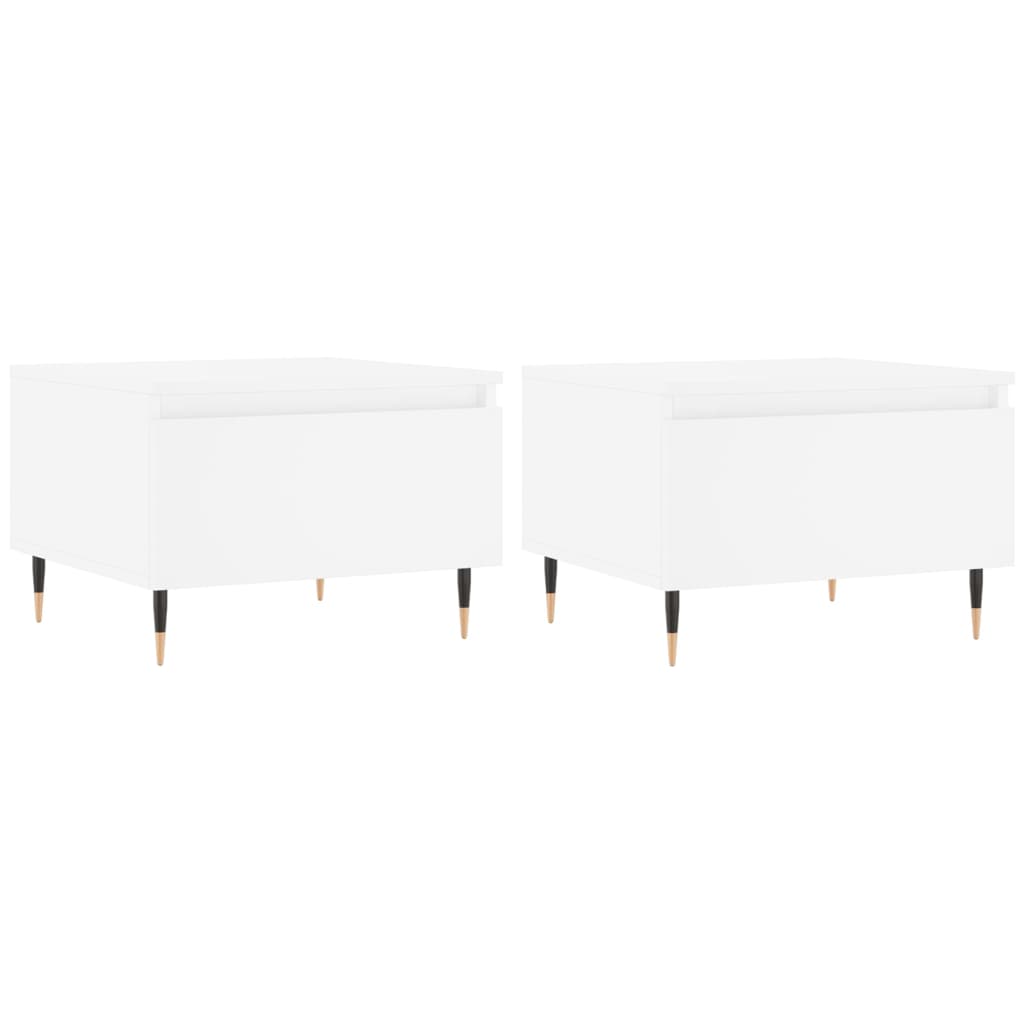 sofaborde 2 stk. 50x46x35 cm konstrueret træ hvid