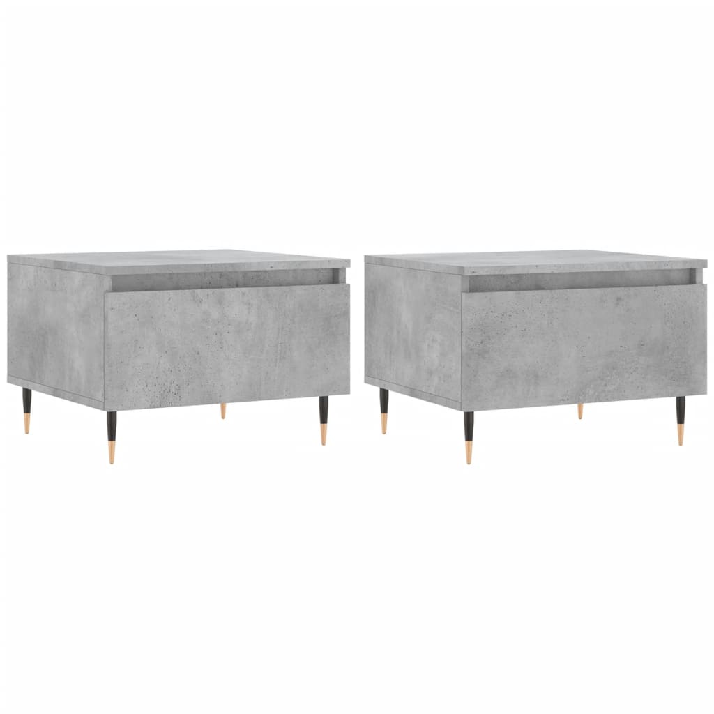 sofaborde 2 stk. 50x46x35 cm konstrueret træ betongrå