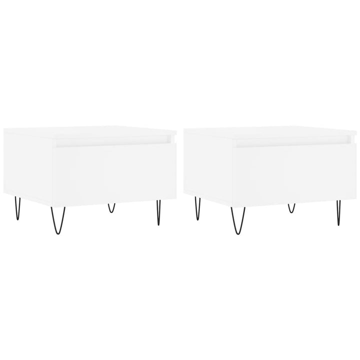 sofaborde 2 stk. 50x46x35 cm konstrueret træ hvid