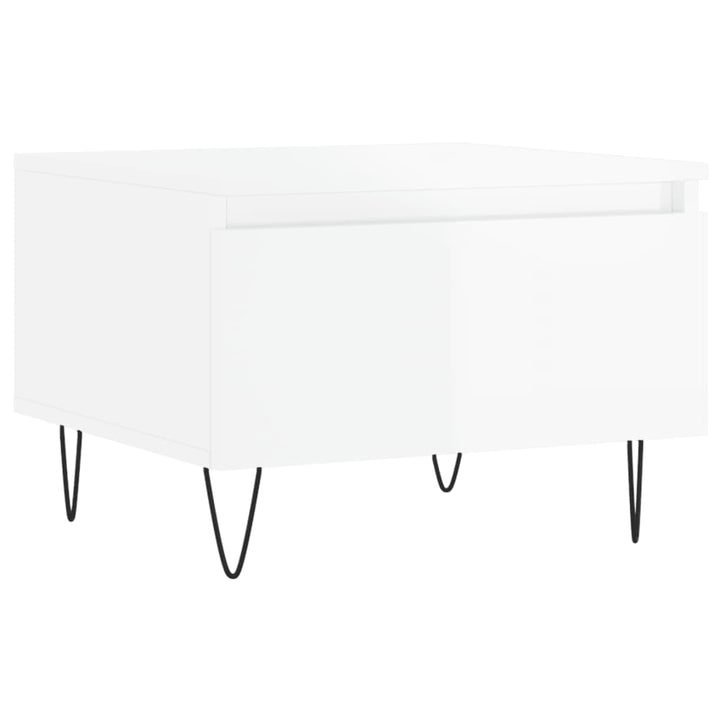 sofaborde 2 stk. 50x46x35 cm konstrueret træ hvid højglans