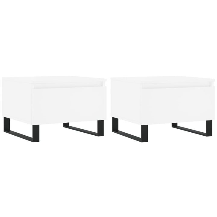 sofaborde 2 stk. 50x46x35 cm konstrueret træ hvid
