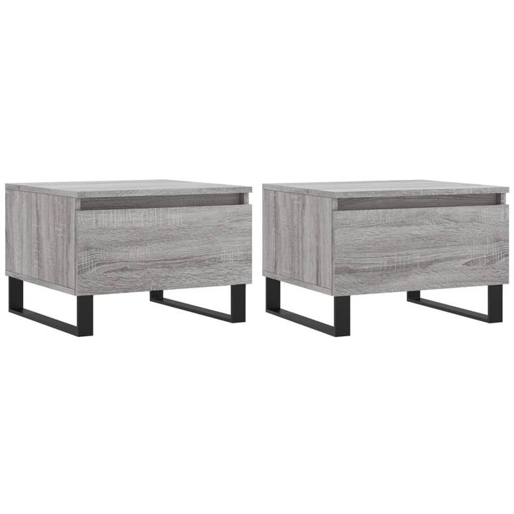 sofaborde 2 stk. 50x46x35 cm konstrueret træ grå sonoma-eg