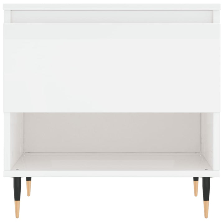 sofaborde 2 stk. 50x46x50 cm konstrueret træ hvid højglans
