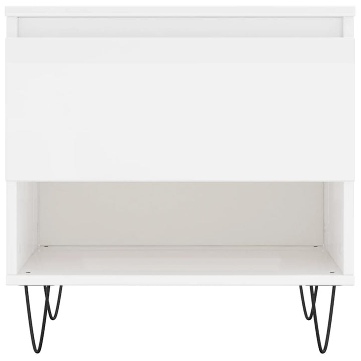 sofaborde 2 stk. 50x46x50 cm konstrueret træ hvid højglans