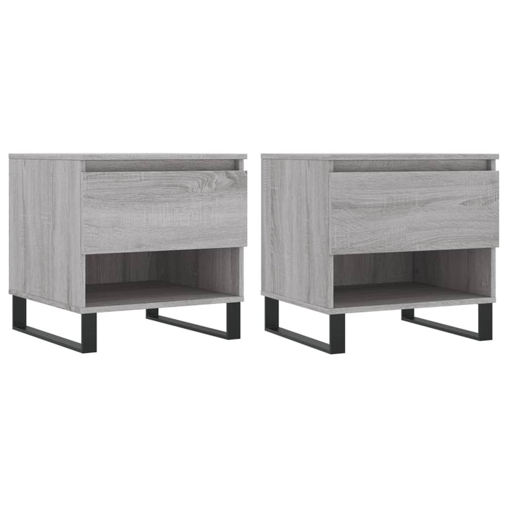 sofaborde 2 stk. 50x46x50 cm konstrueret træ grå sonoma-eg