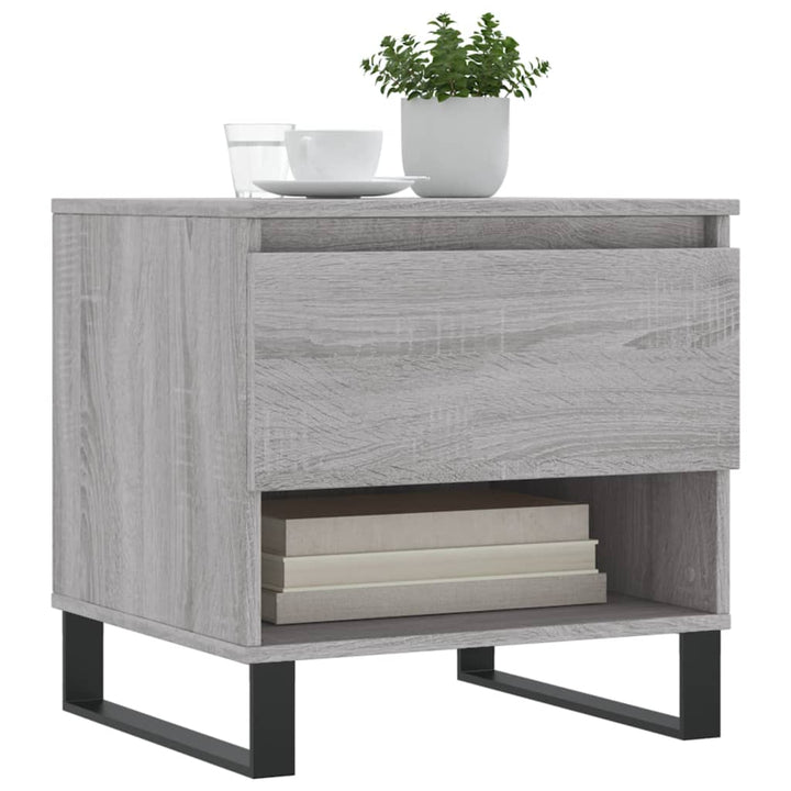 sofaborde 2 stk. 50x46x50 cm konstrueret træ grå sonoma-eg
