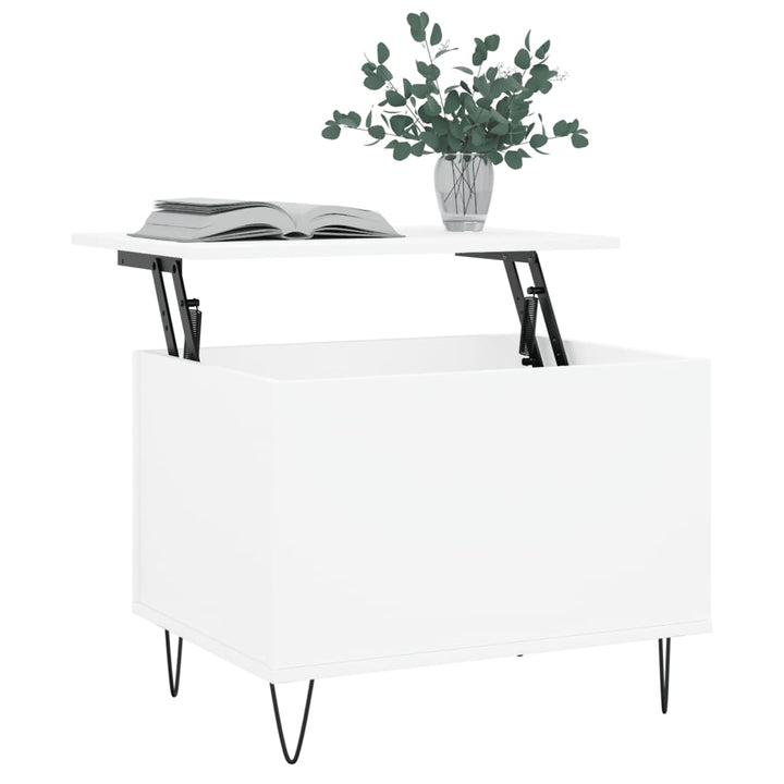 sofabord 60x44,5x45 cm konstrueret træ hvid