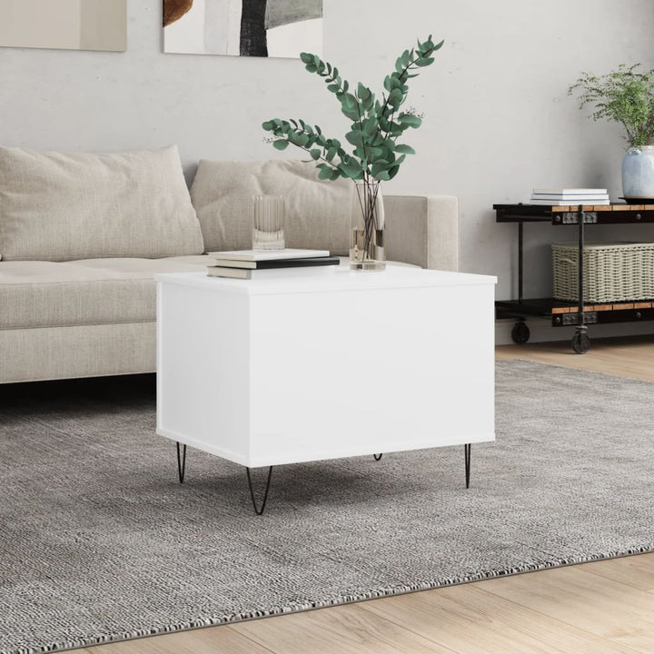 sofabord 60x44,5x45 cm konstrueret træ hvid
