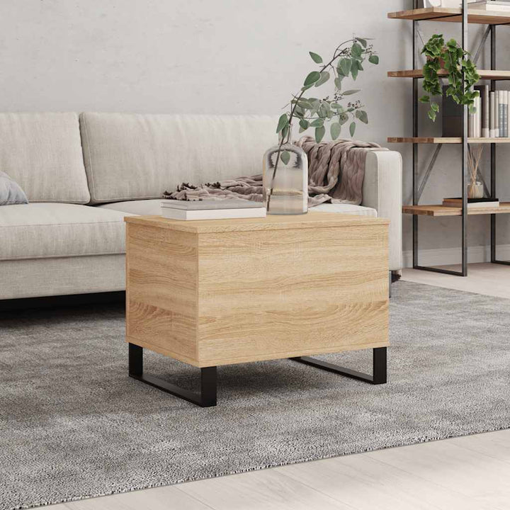 sofabord 60x44,5x45 cm konstrueret træ sonoma-eg