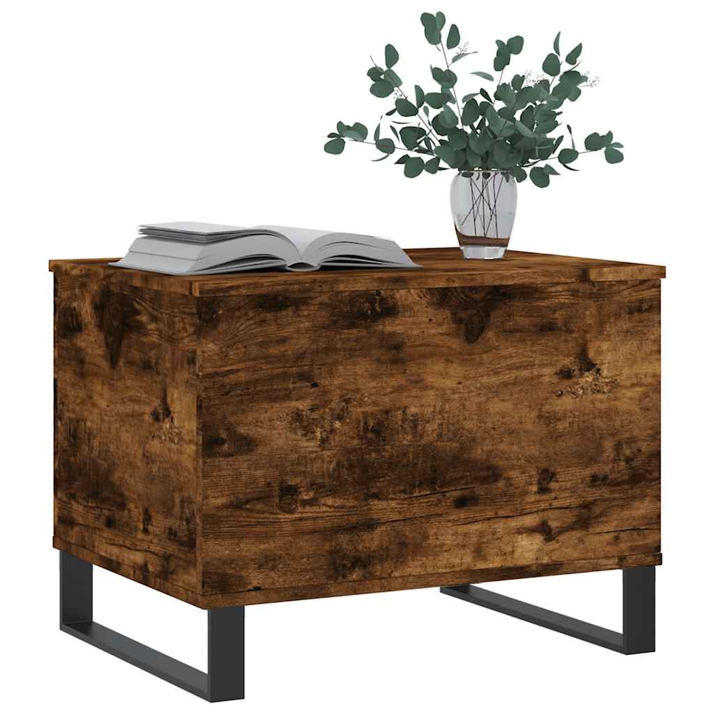 sofabord 60x44,5x45 cm konstrueret træ røget egetræsfarve