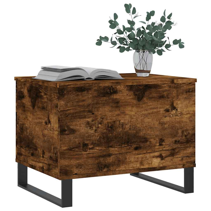 sofabord 60x44,5x45 cm konstrueret træ røget egetræsfarve