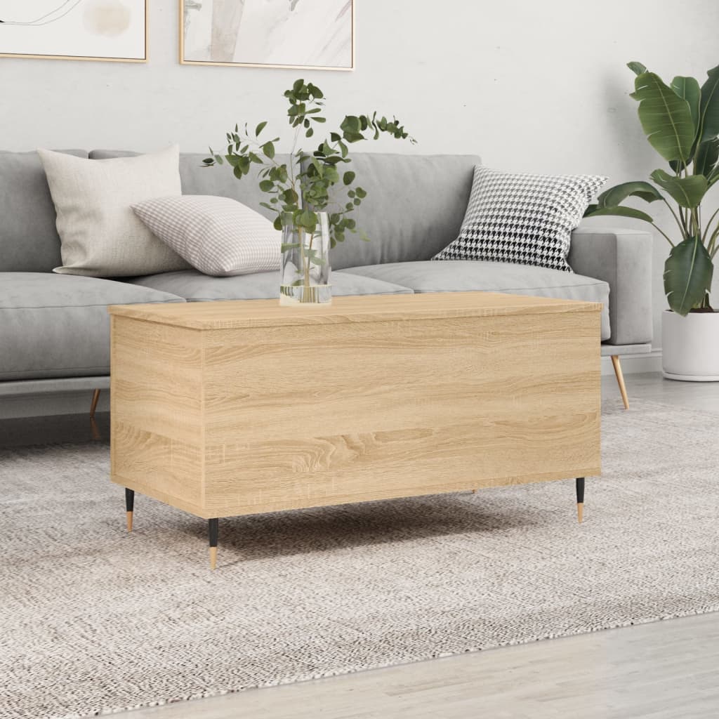 sofabord 90x44,5x45 cm konstrueret træ sonoma-eg
