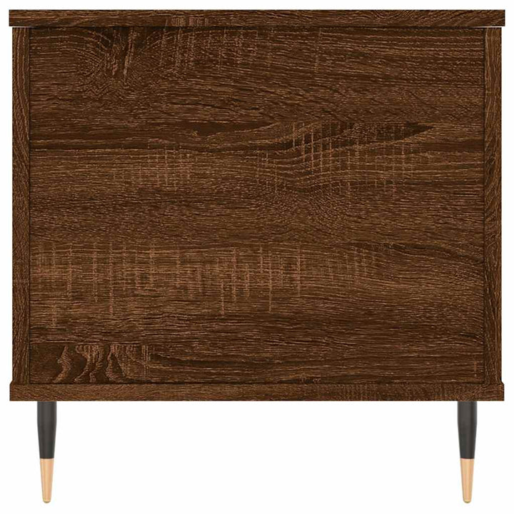 sofabord 90x44,5x45 cm konstrueret træ brun egetræsfarve