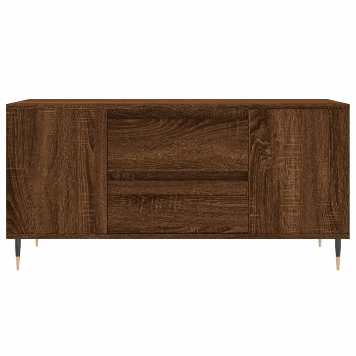 sofabord 102x44,5x50 cm konstrueret træ brun egetræsfarve