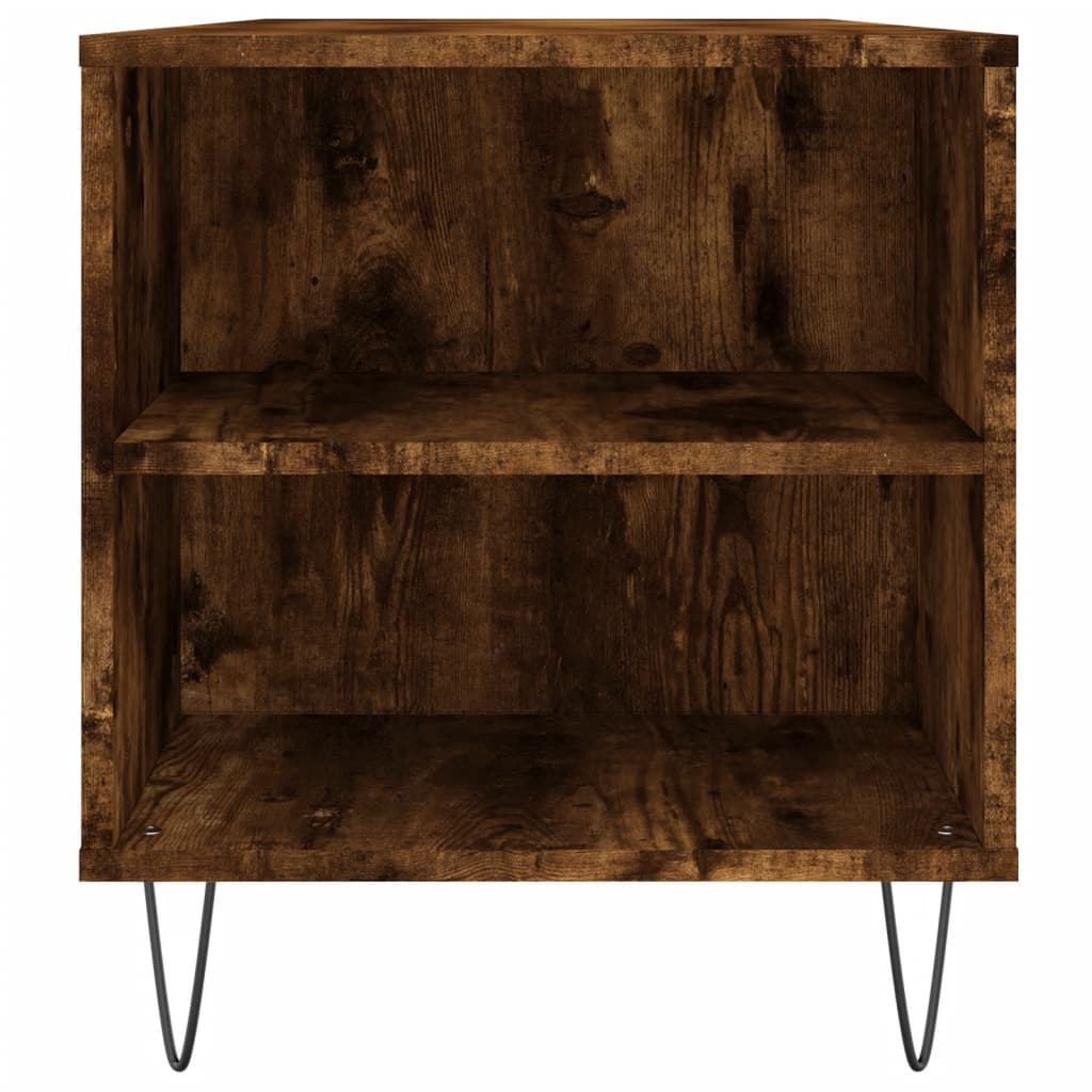 sofabord 102x44,5x50 cm konstrueret træ røget egetræsfarve