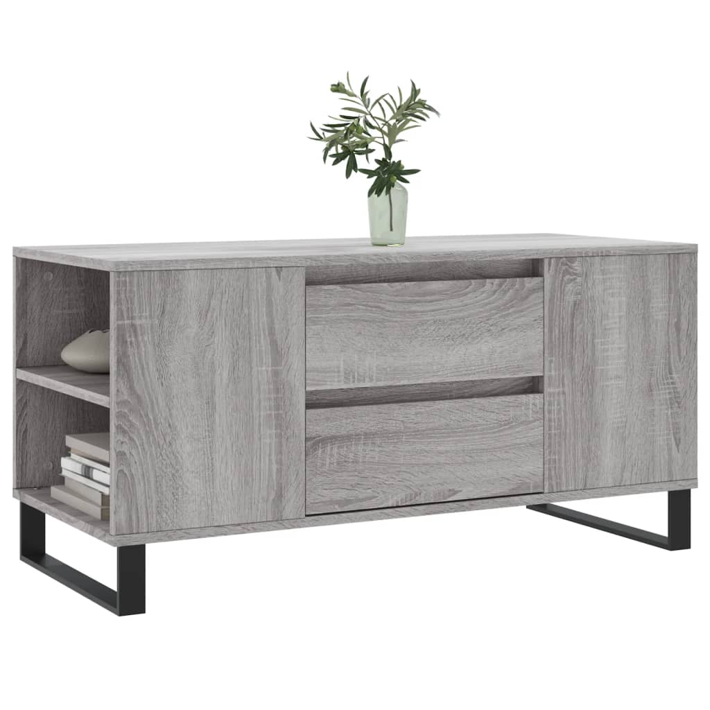 sofabord 102x44,5x50 cm konstrueret træ grå sonoma-eg