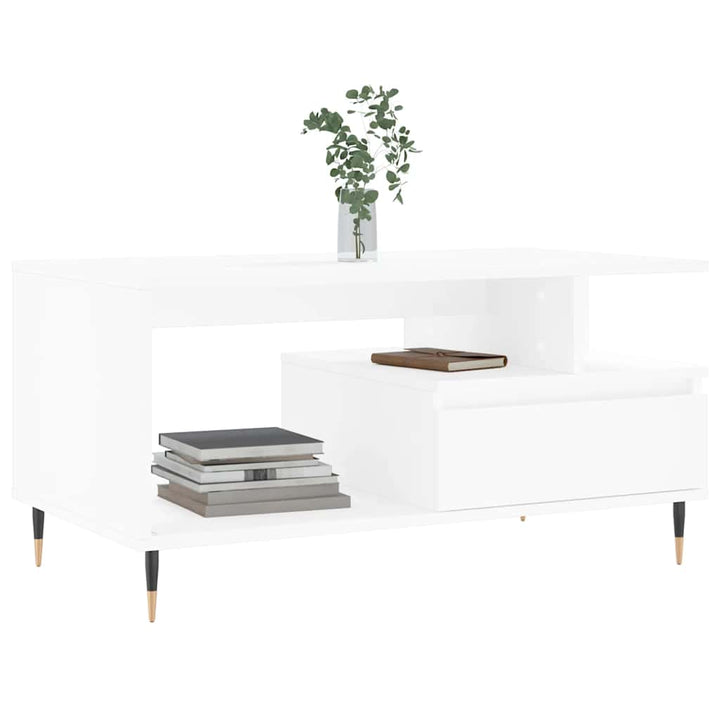 sofabord 90x49x45 cm konstrueret træ hvid