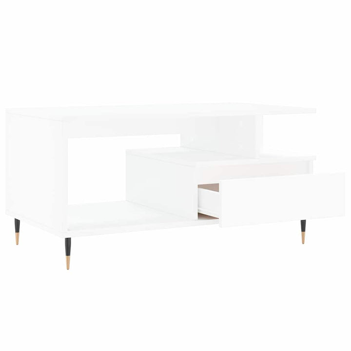sofabord 90x49x45 cm konstrueret træ hvid