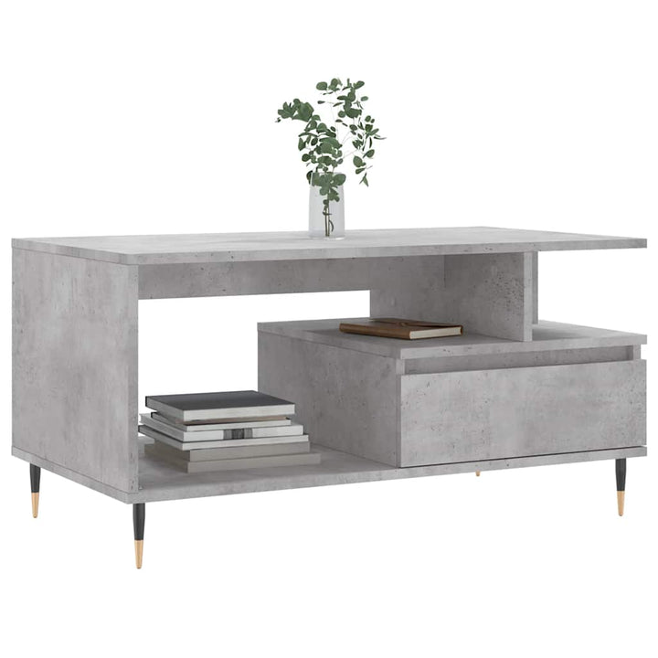 sofabord 90x49x45 cm konstrueret træ betongrå