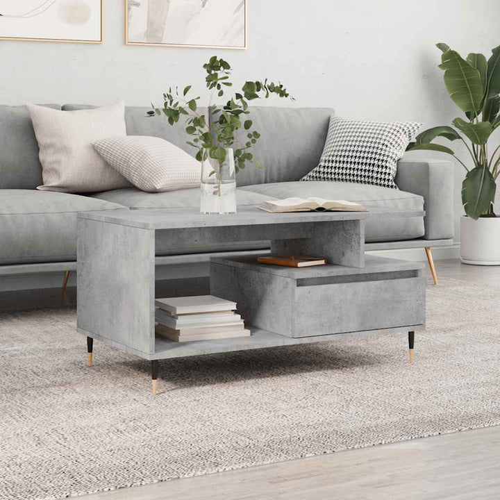 sofabord 90x49x45 cm konstrueret træ betongrå
