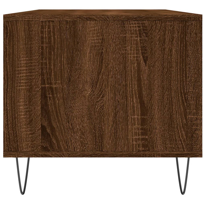 sofabord 90x49x45 cm konstrueret træ brun egetræsfarve